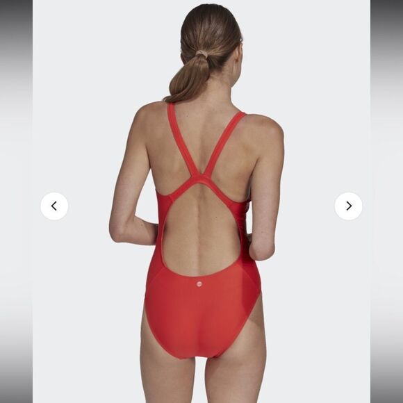 NWT Adidas Women's 3 Stripe‎ Mid Swimsuit One Piece Swim Size 2 Sz XS Small - Picture 3 of 9